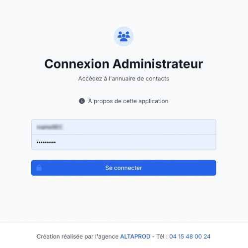 Applications professionnelles sur mesure - Annuaire de Contacts